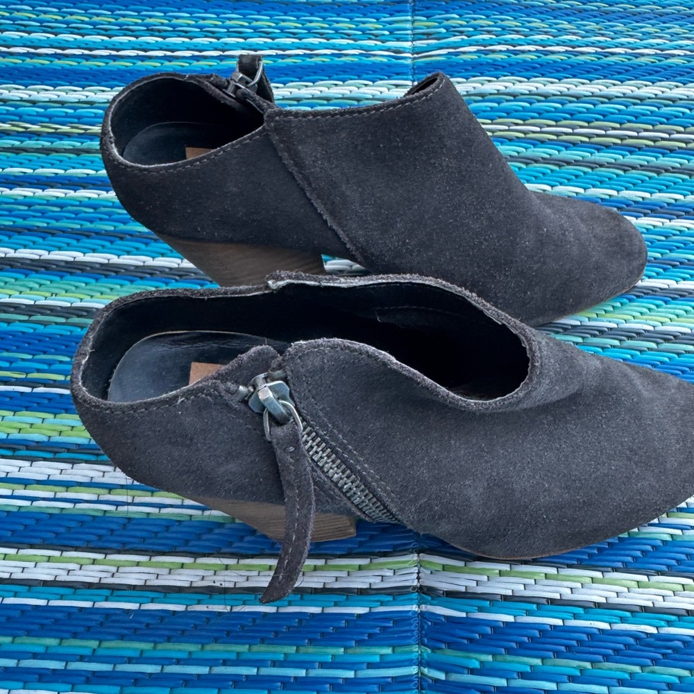 Suede mules - high heel backless bootie 8 charcoal gray / faded black Dolce Vita